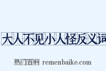 大人不见小人怪反义词是什么意思的图片